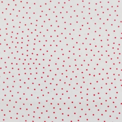 Druckstoff Mini Dots weiß/rot