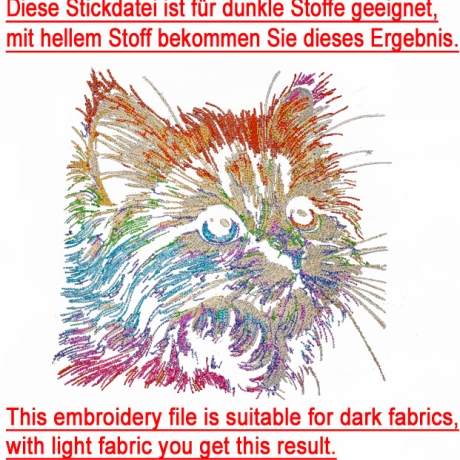 NEU Stickdatei Katze Jule realistisch bunt Lunachild