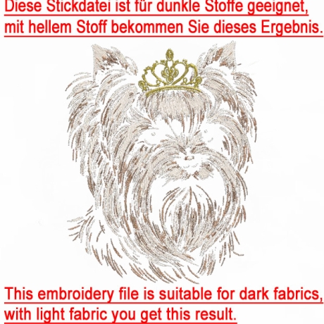 NEU Stickdatei Yorkshire Terrier Gulia Hund