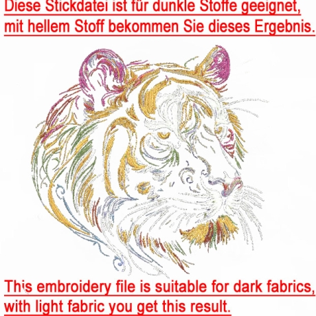 Neu AUFWENDIGE Stickdatei Tiger Jupiter Lunachild