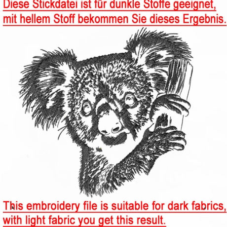 NEU Stickdatei Koala Bär Edgar realistisch