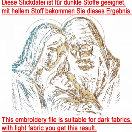 Neu AUFWENDIGE Stickdatei Maria Jesus Josef von Lunachild