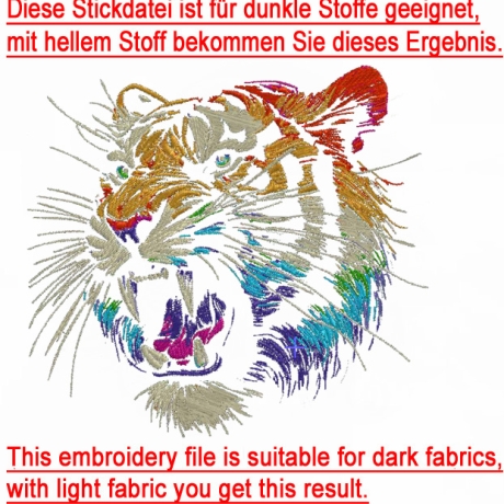 Neu AUFWENDIGE Stickdatei Tiger Ervin Lunachild