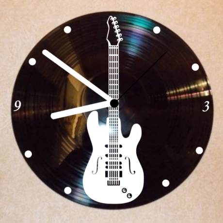 Schallplattenuhr Wanduhr E-Gitarre