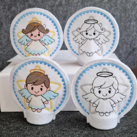 E0028 – Stickdateien Teelichthüllen Engel - ab 10x10 Rahmen