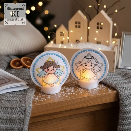 E0028 – Stickdateien Teelichthüllen Engel - ab 10x10 Rahmen