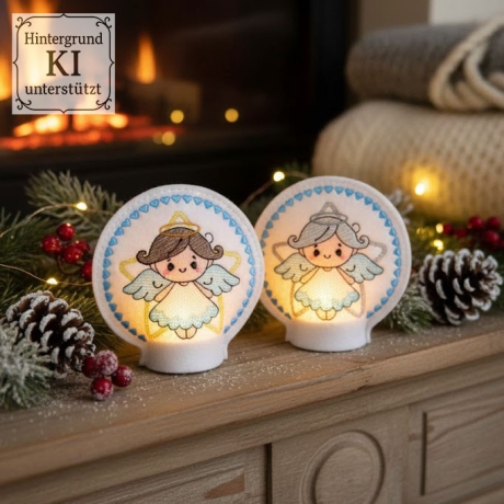 E0028 – Stickdateien Teelichthüllen Engel - ab 10x10 Rahmen