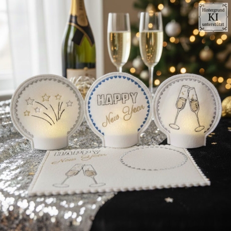 E0029 – Stickdateien Silvester inkl. ITH Teelichthüllen + MugRug