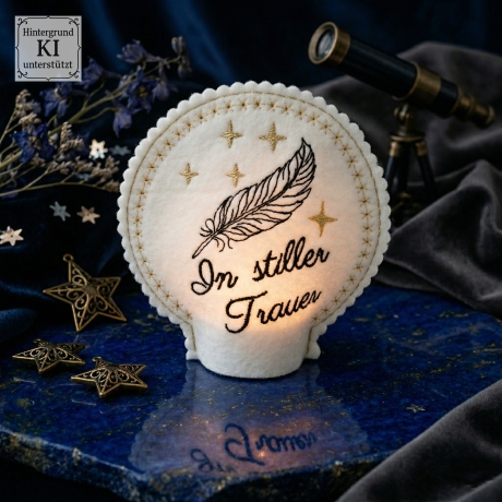 E0035 Stickdateien ITH Teelichthülle Trauer – 2 Motive 