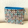 XL Schminktäschchen Kosmetik 22x18 cm Gobelin Jacquard Kreise