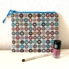 XL Schminktäschchen Kosmetik 22x18 cm Gobelin Jacquard Kreise