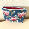 Schminktäschchen XL Kosmetik Etui 22x18cm petrol große Blumen
