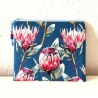 Schminktäschchen XL Kosmetik Etui 22x18cm petrol große Blumen
