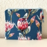 Schminktäschchen XL Kosmetik Etui 22x18cm petrol große Blumen