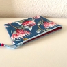 Schminktäschchen XL Kosmetik Etui 22x18cm petrol große Blumen