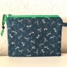 Schminktäschchen Etui Libellen Japanstoff petrol grün