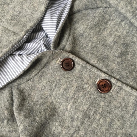 Wichteljacke aus Wollwalk Gr. 98-110 grau handmade