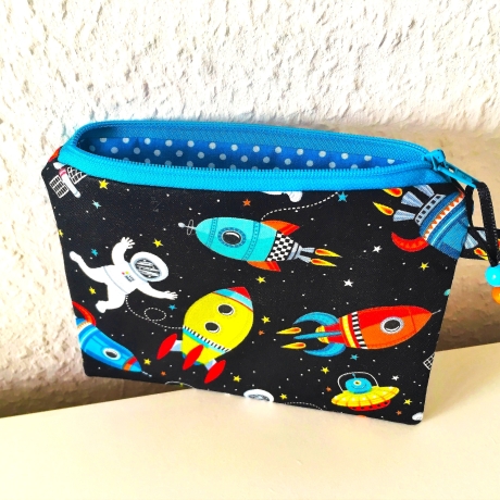 Kinder-Täschchen Geldbörse Kleinkram 16x12cm Weltraum