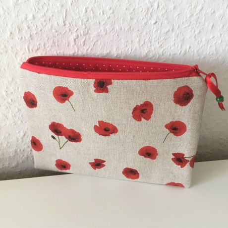 Schminktäschchen Etui Mohnblümchen