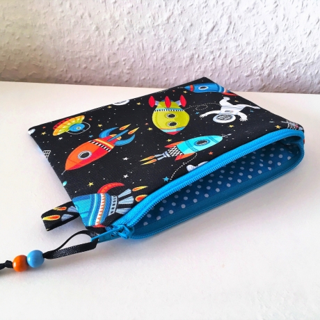 Kinder-Täschchen Geldbörse Kleinkram 16x12cm Weltraum
