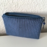 Schminktäschchen Etui aus Cord blaugrau