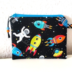 Kinder-Täschchen Geldbörse Kleinkram 16x12cm Weltraum