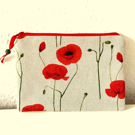 Schminktäschchen Etui Mohnblumen 21x14 cm