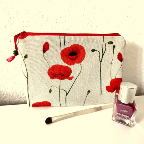 Schminktäschchen Etui Mohnblumen 21x14 cm