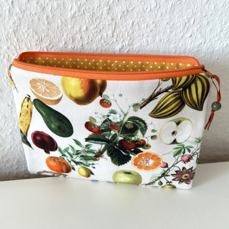 Großes Schminktäschchen Etui Obstmotive 23x17 cm