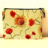 XL Schminktäschchen Kosmetik 22x18 cm fester Gobelin Sonnenblumen