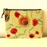 XL Schminktäschchen Kosmetik 22x18 cm fester Gobelin Sonnenblumen
