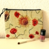 XL Schminktäschchen Kosmetik 22x18 cm fester Gobelin Sonnenblumen