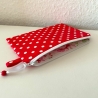 Schminktäschchen Etui 21x14 cm Rot mit weißen Punkten