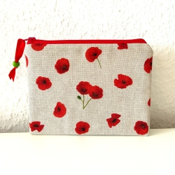 Schminktäschchen Etui kleine Mohnblumen