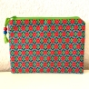 Schminktäschchen Etui Blumen rot grün 19,5x14 cm