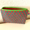 Schminktäschchen Etui Blumen rot grün 19,5x14 cm