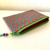 Schminktäschchen Etui Blumen rot grün 19,5x14 cm