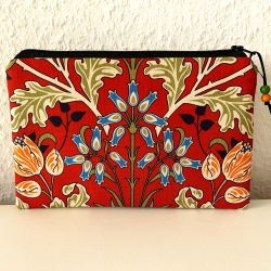 Schminktäschchen Etui rostrot schwarz 21x13cm