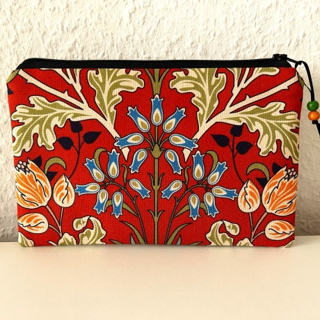 Schminktäschchen Etui rostrot schwarz 21x13cm