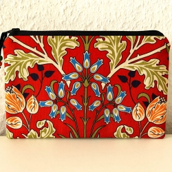 Schminktäschchen Etui rostrot schwarz 21x13cm