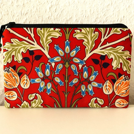 Schminktäschchen Etui rostrot schwarz 21x13cm