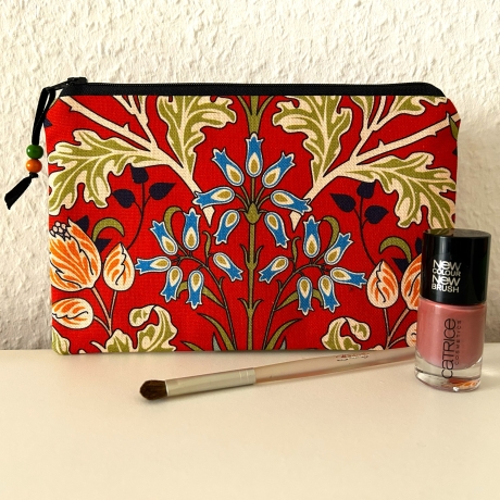 Schminktäschchen Etui rostrot schwarz 21x13cm