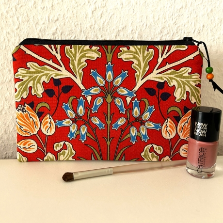 Schminktäschchen Etui rostrot schwarz 21x13cm