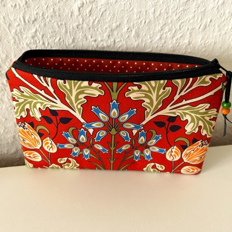 Schminktäschchen Etui rostrot schwarz 21x13cm