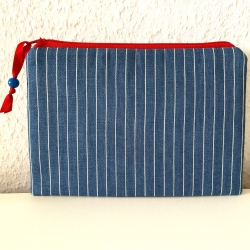 Schminktäschchen Etui blau weiß rot 20x14cm
