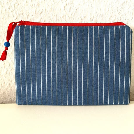 Schminktäschchen Etui blau weiß rot 20x14cm