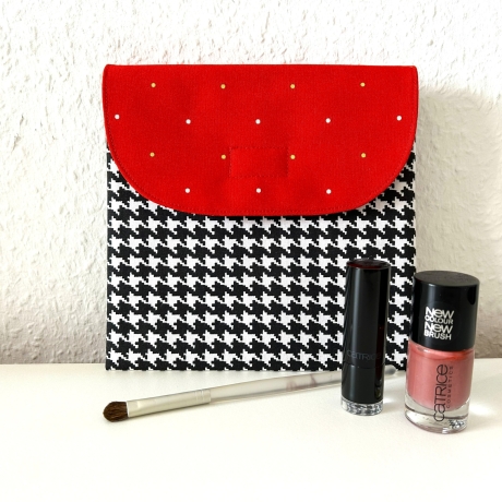 Schminktäschchen Universaltasche Hahnentritt Klettverschluß