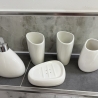 Badset Badezimmer 5-Teilig Zubehör Edel Set Keramik creme