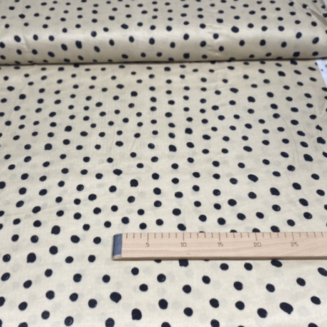 Meterware Musselin Glatt bemustert Dots Beige