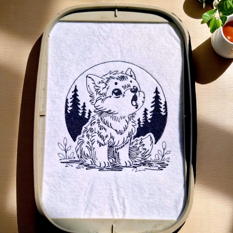 ED0001 –Wolf im Scribble Stil – ab 10x10 cm 